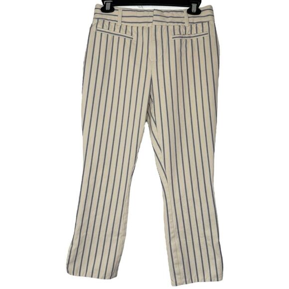 |EUC| ANTHROPOLOGIE Essential Slim Pinstripe Cropped Trousers - Picture 1 of 6
